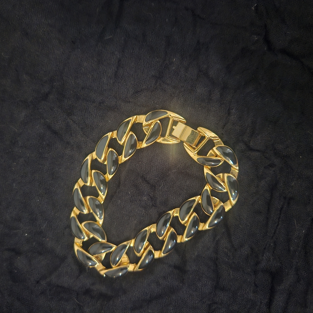 Gold and Black Chain Bracelet